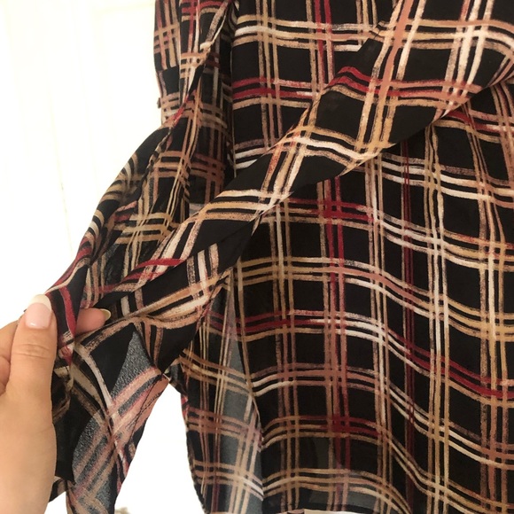 Plaid Wrap Style Shirt Dress - Like New - Picture 5 of 8